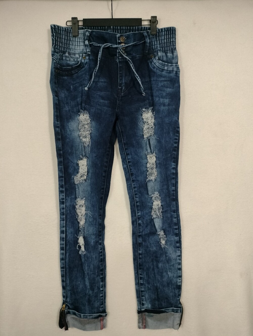 Mitzi Michel Women's Dark Blue Distressed Skinny Jeans